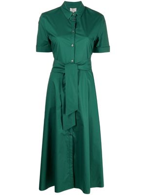 Woolrich tied-waist poplin shirtdress - Green