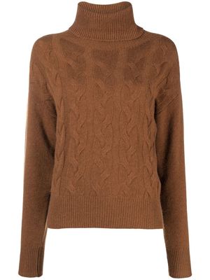 Woolrich turtleneck cable-knit jumper - Brown