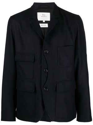 Woolrich Upland asymmetric-detail wool blazer - Blue