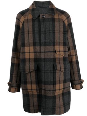 Woolrich Upstate checked wool coat - Brown