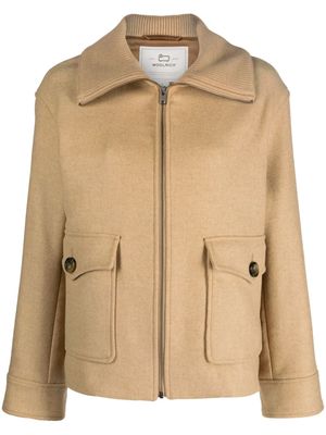 Woolrich zip-up ribbed-collar jacket - Neutrals