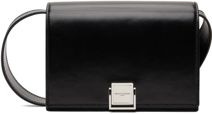 Wooyoungmi Black Leather Crossbody Messenger Bag