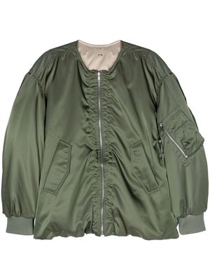 Wooyoungmi collarless reversible bomber jacket - Green