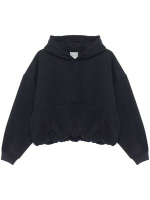 Wooyoungmi elasticated-hem cotton hoodie - Black
