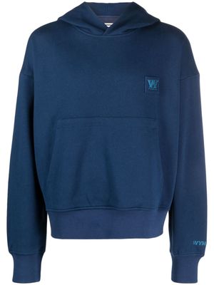 Wooyoungmi embroidered-logo cotton hoodie - Blue