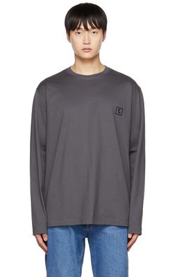 Wooyoungmi Gray Embroidered Long-Sleeve T-Shirt