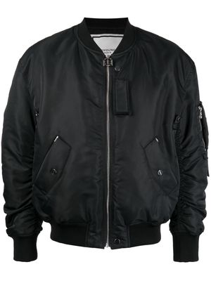 Wooyoungmi logo-embroidered bomber jacket - Black