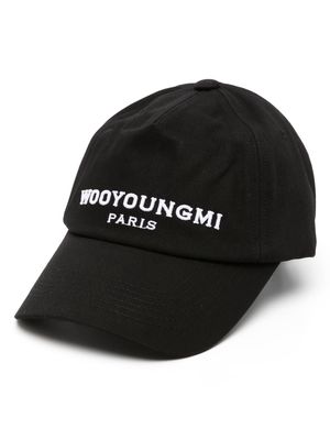Wooyoungmi logo-embroidered cotton baseball cap - Black
