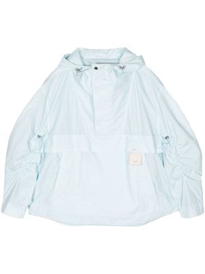 Wooyoungmi logo-patch hooded raincoat - Blue