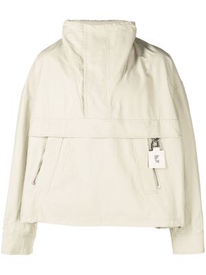 Wooyoungmi logo-patch hooded raincoat - Neutrals