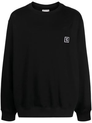 Wooyoungmi logo-patch long-sleeve sweatshirt - Black