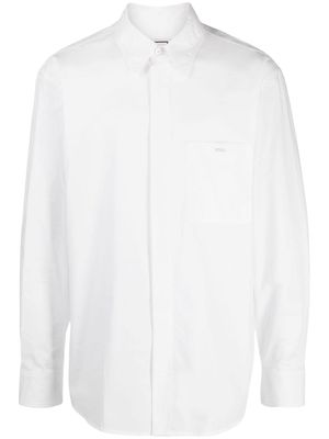 Wooyoungmi logo-plaque cotton shirt - White