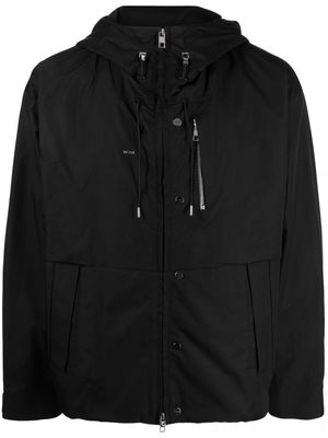 Wooyoungmi logo-plaque hooded jacket - Black