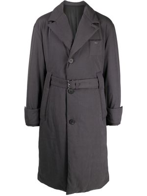 Wooyoungmi logo-plaque padded trench coat - Grey