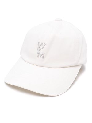 Wooyoungmi rubberised-logo baseball cap - White