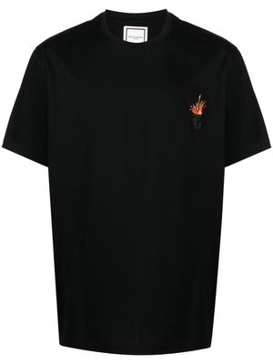 Wooyoungmi Volcano-print cotton T-shirt - Black