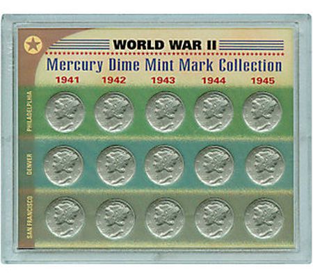World War II Silver Mercury Dime Mint Mark Coll ection