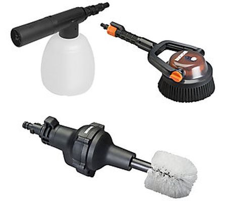WORX Hydroshot Brush, Soap Dispenser & Squeegee Cleaning Kit
