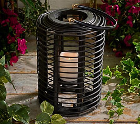 Woven 14" Indoor/Outdoor Lantern with LED by Bobby Berk