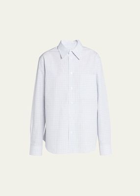 Woven Check Button Down Top