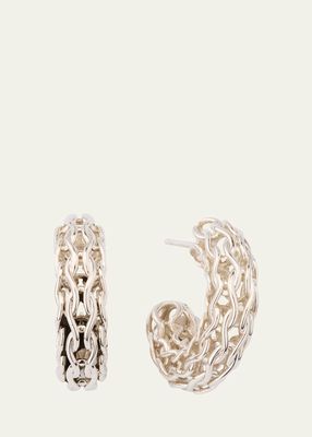 Woven Earrings in Sterling Silver