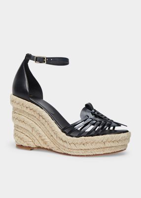 Woven Leather Espadrille Sandals