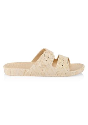 Woven Print Two-Strap Slides