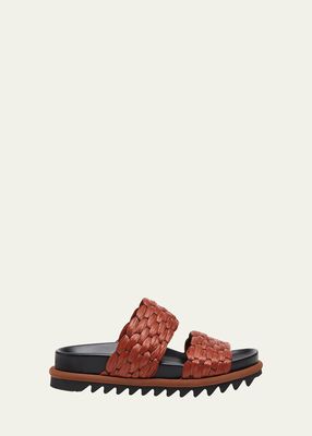 Woven Raffia Dual-Band Comfort Sandals