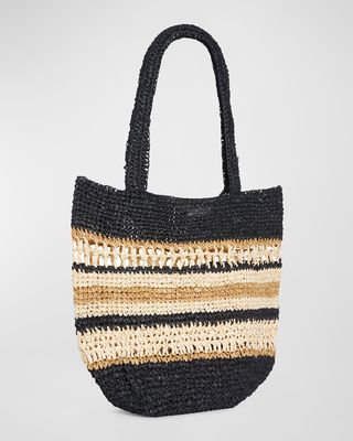 Woven Stripe Basket Bag