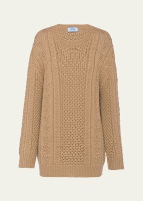 Woven Wool Knit Sweater