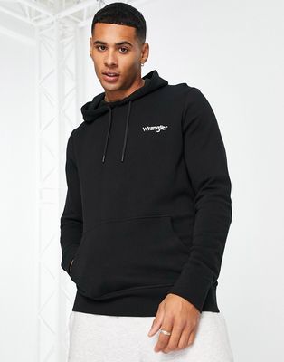 Wrangler hoodie with logo in black