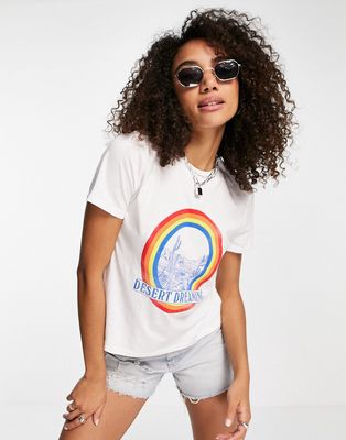 Wrangler rainbow logo front t-shirt in white