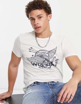 Wrangler t-shirt with americana print in white