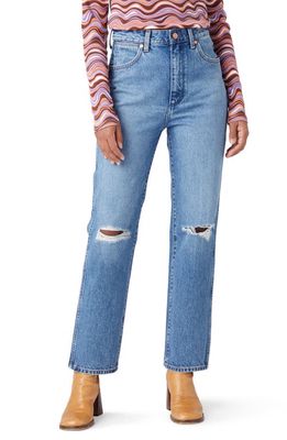 Wrangler Wild West 603 Ripped High Waist Ankle Straight Leg Jeans in Patty