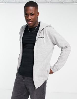 Wrangler zip through hoodie in gray