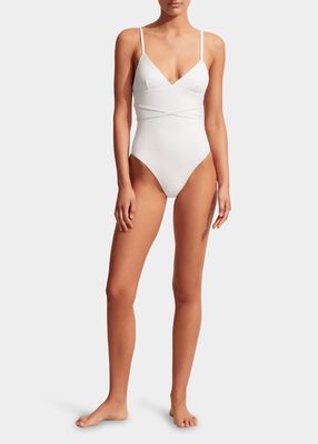 Wrap Plunge Maillot One-Piece Swimsuit