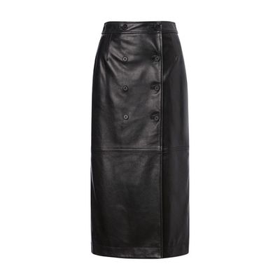 Wrap skirt in nappa leather