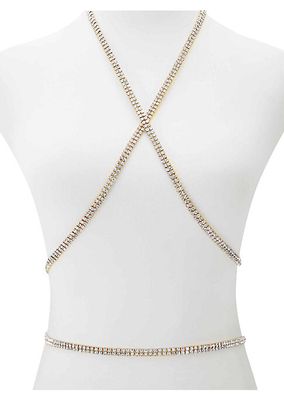 Wrapped Up Gold-Plated & Crystal Glass Body Chain