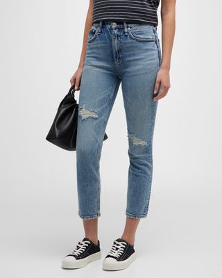 Wren Distressed Slim Straight Jeans