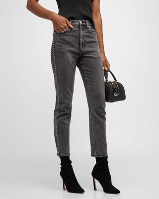 Wren Slim-Straight Embellished Jeans