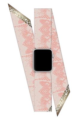 Wristpop Bowie Apple Watch® Scarf Watchband in Blush/Silver