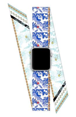 Wristpop Ciel Apple Watch® Scarf Watchband in Blue/Black