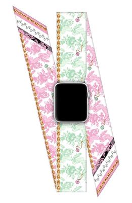 Wristpop Jardin Apple Watch® Scarf Watchband in Pink/Mint/Black