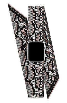 Wristpop Jimmy Apple Watch® Scarf Watchband in Grey/Blush/Silver