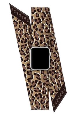 Wristpop Leopard Print Apple Watch Scarf Watchband in Ocher/Black