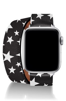 Wristpop Marilyn Starstruck Faux Leather 25mm Apple Watch® Watchband in Black/White