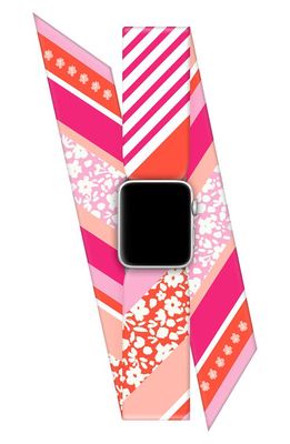 Wristpop Pink Blossom Apple Watch® Scarf Watchband in Pink/Black