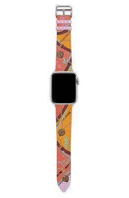 Wristpop Riviera Faux Leather Apple Watch® Watchband in Orange/Coral/Turquois