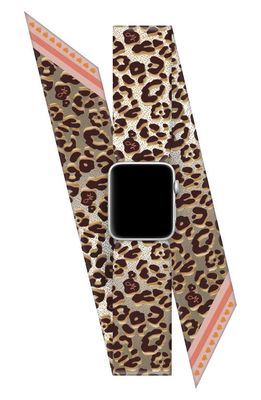 Wristpop Tyler Apple Watch® Scarf Watchband in Latte/Silver
