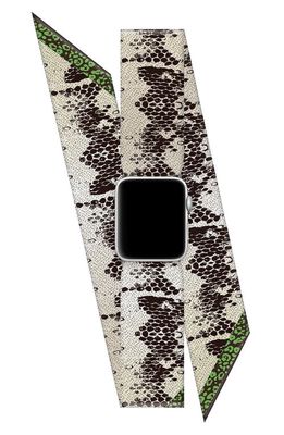 Wristpop Vicious Apple Watch® Scarf Watchband in Dk Brown/Silver